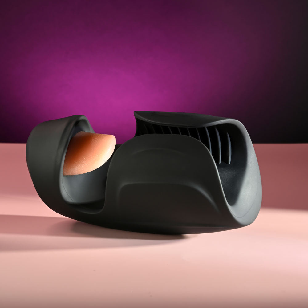 Zero Tolerance Lick The Tip Black Usb Rechargeable Vibrating & Flicking Masturbator