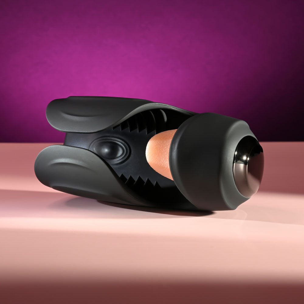 Zero Tolerance Lick The Tip Black Usb Rechargeable Vibrating & Flicking Masturbator