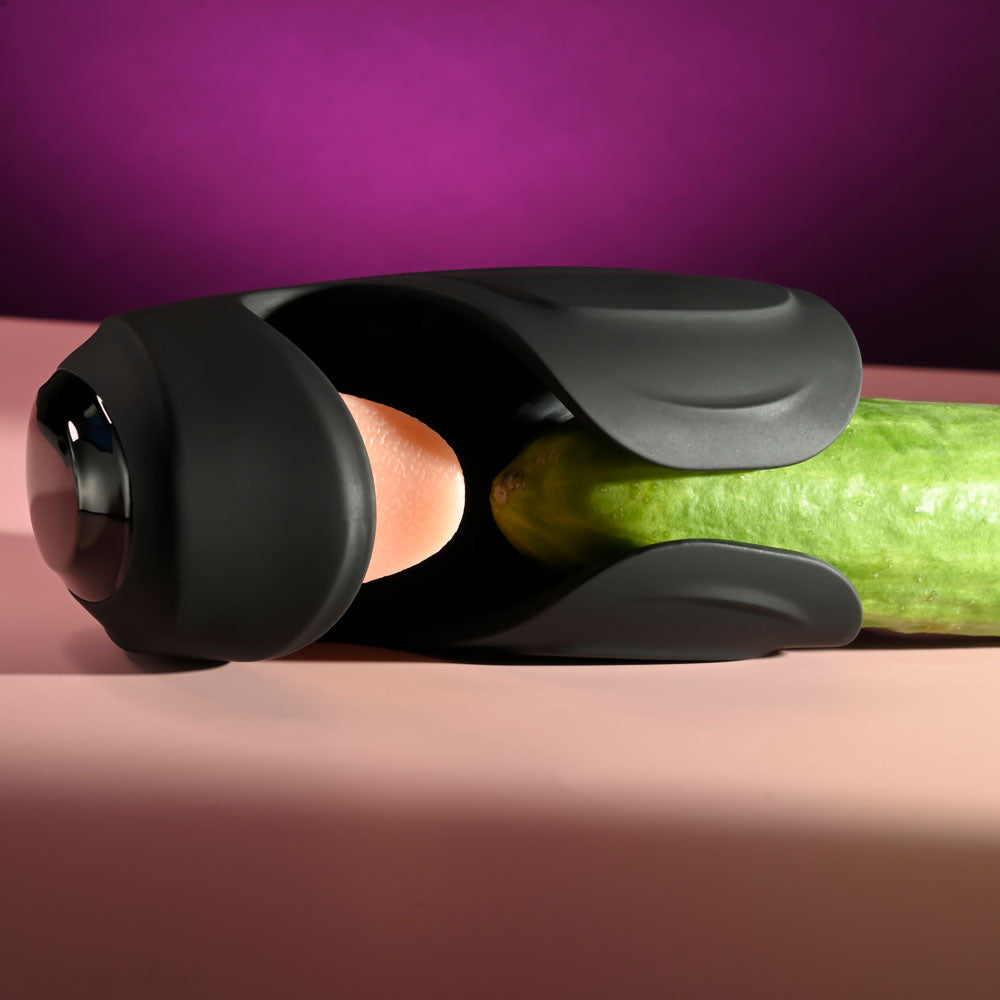 Zero Tolerance Lick The Tip Black Usb Rechargeable Vibrating & Flicking Masturbator