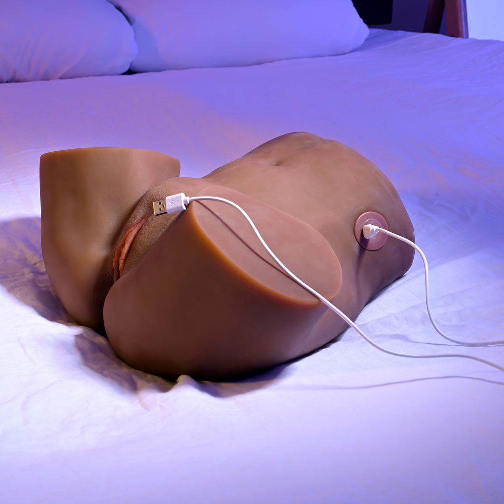 Zero Tolerance Come Play With Me Dark Brown Lifesize Usb Rechargeable Thrusting Torso Masturbator