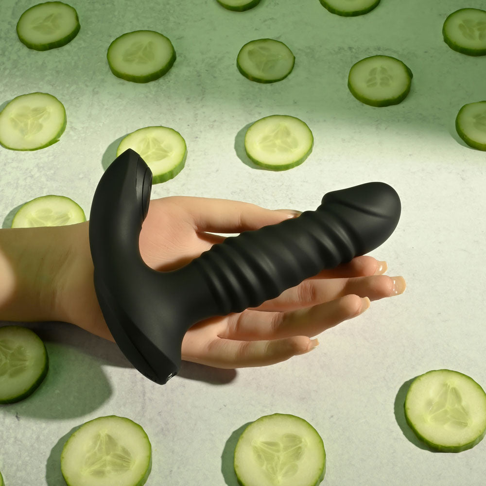 Zero Tolerance Striker Black 16.4 Cm Usb Rechargeable Thrusting Anal Vibrator With Wireless Remote Control