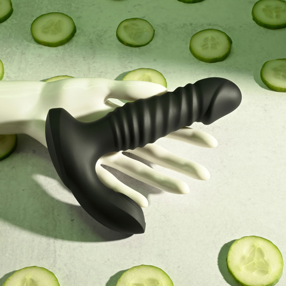Zero Tolerance Striker Black 16.4 Cm Usb Rechargeable Thrusting Anal Vibrator With Wireless Remote Control