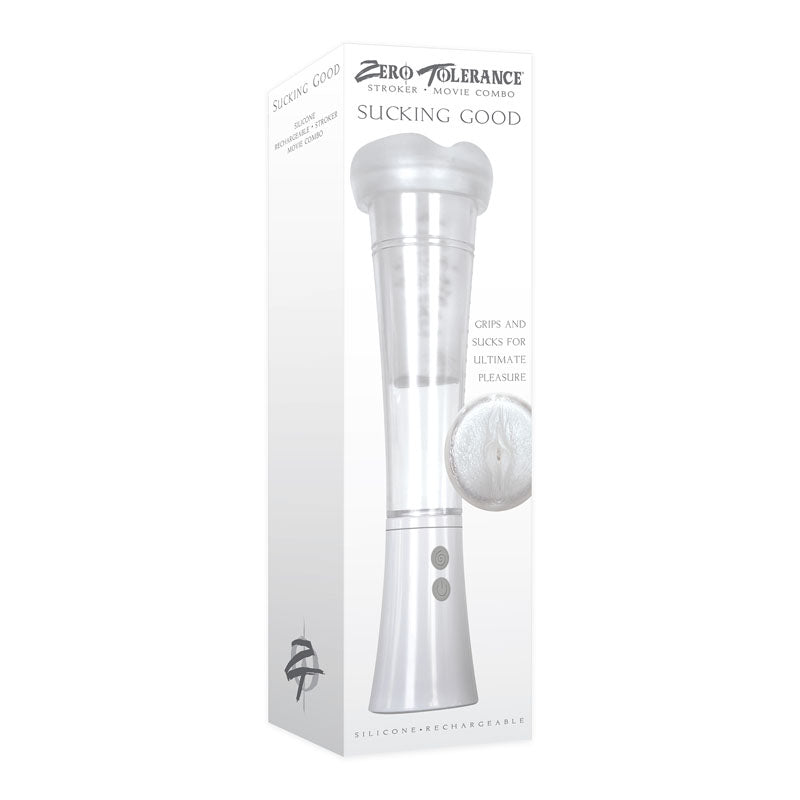 Zero Tolerance Sucking Good White Usb Rechargeable Vibrating Masturbator
