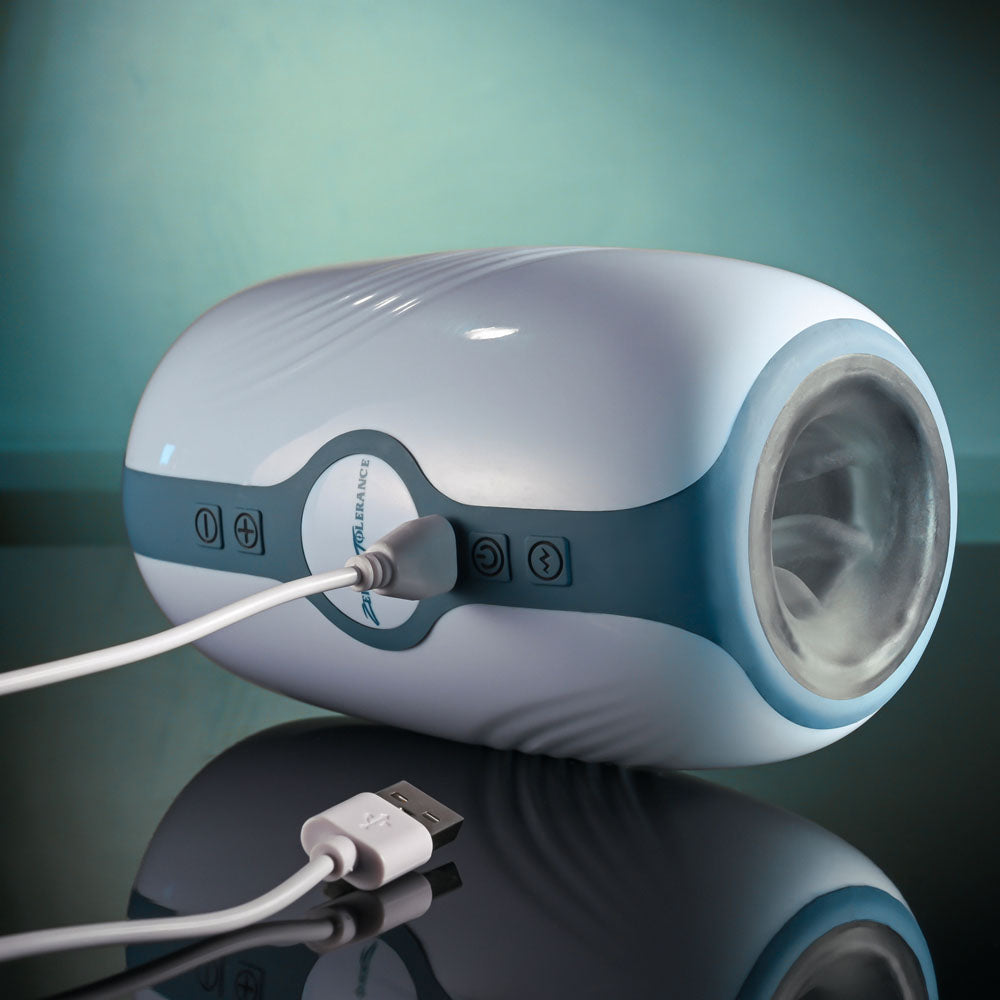 Zero Tolerance Touchdown White 15 Cm Usb Rechargeable Vibrating & Tightening Stroker