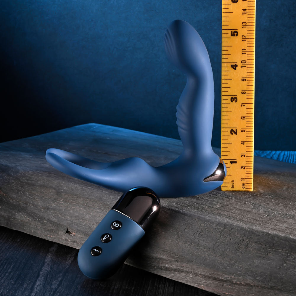 Zero Tolerance By All Means Blue 13.4 Cm Usb Rechargeable Prostate Massager With Cock Ring