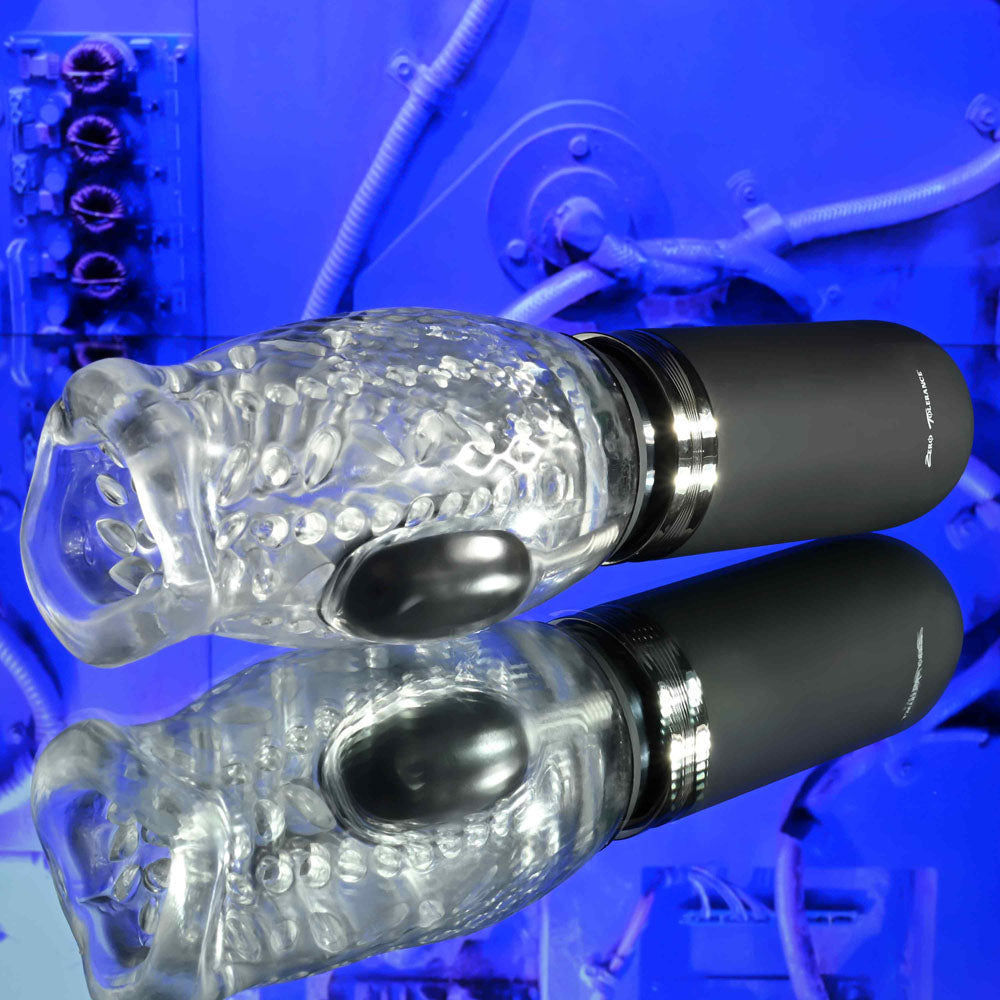 Zero Tolerance Thrill Ride Clear Usb Rechargeable Thrusting, Rotating & Vibrating Stroker