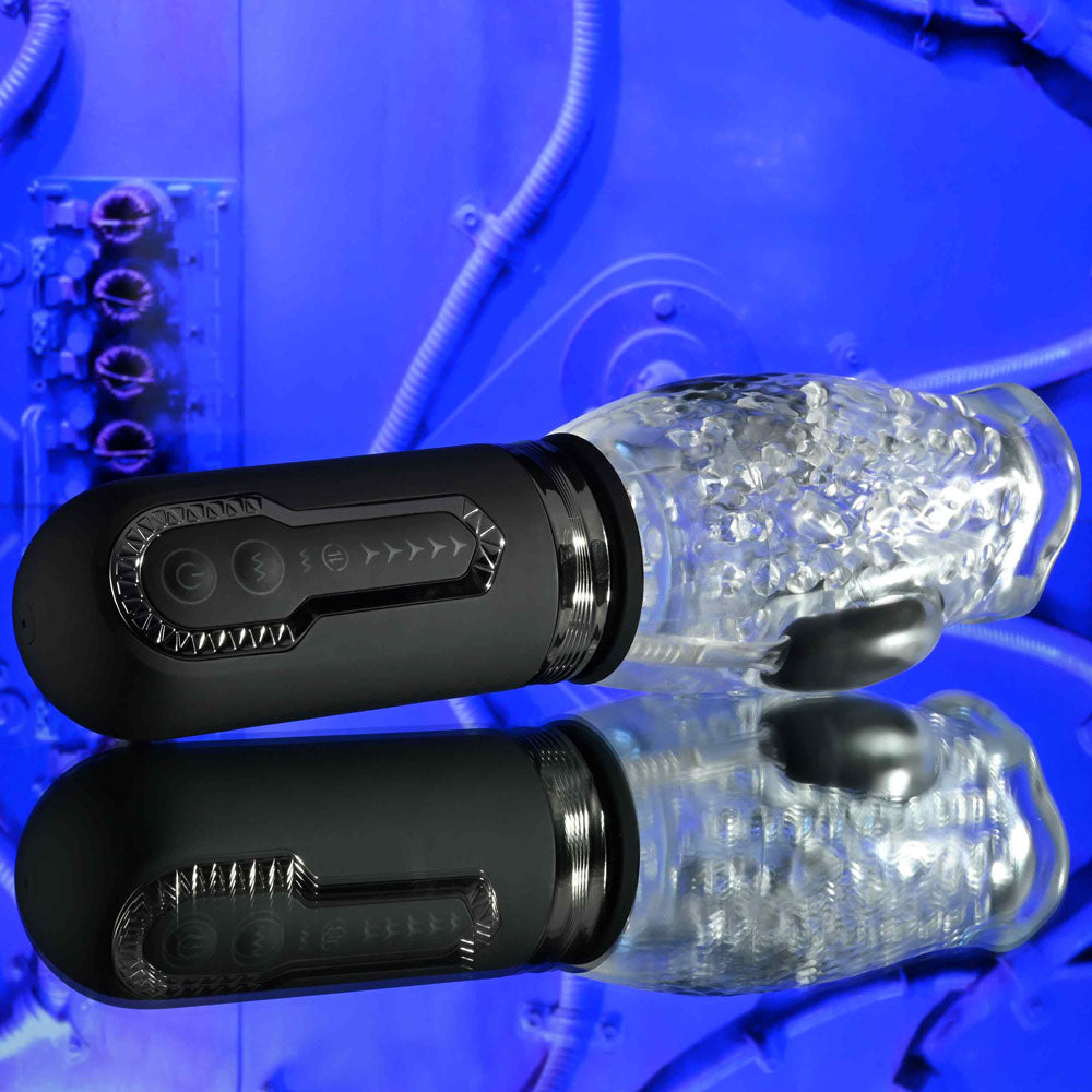 Zero Tolerance Thrill Ride Clear Usb Rechargeable Thrusting, Rotating & Vibrating Stroker