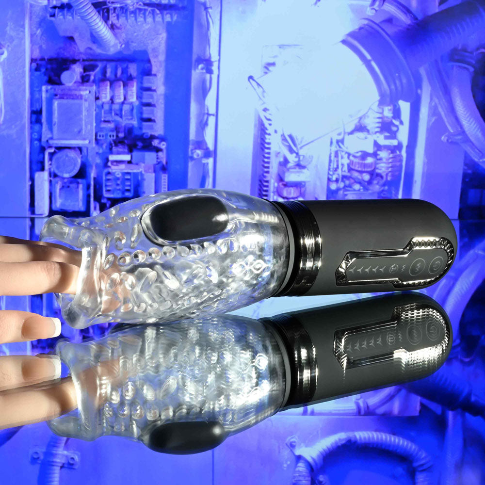 Zero Tolerance Thrill Ride Clear Usb Rechargeable Thrusting, Rotating & Vibrating Stroker