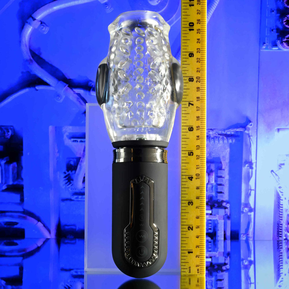 Zero Tolerance Thrill Ride Clear Usb Rechargeable Thrusting, Rotating & Vibrating Stroker