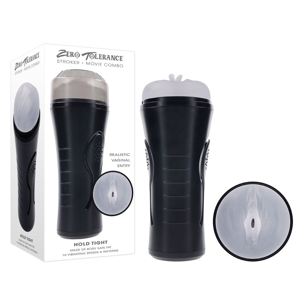 Zero Tolerance Hold Tight Clear Usb Rechargeable Vibrating Vagina Stroker