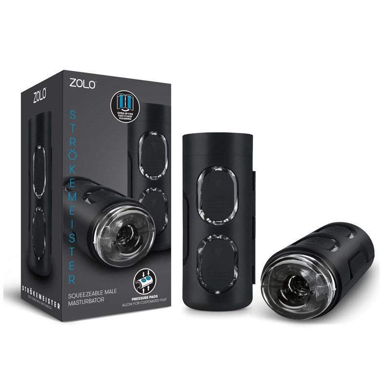 Zolo Strokemeister Black Squeezable Masturbator