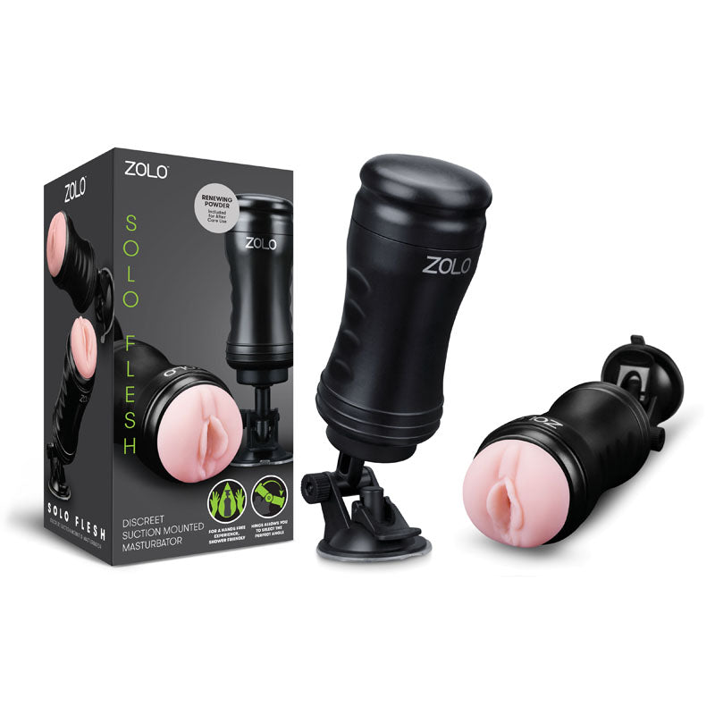 Zolo Solo Flesh Flesh Vagina Stroker With Suction Base