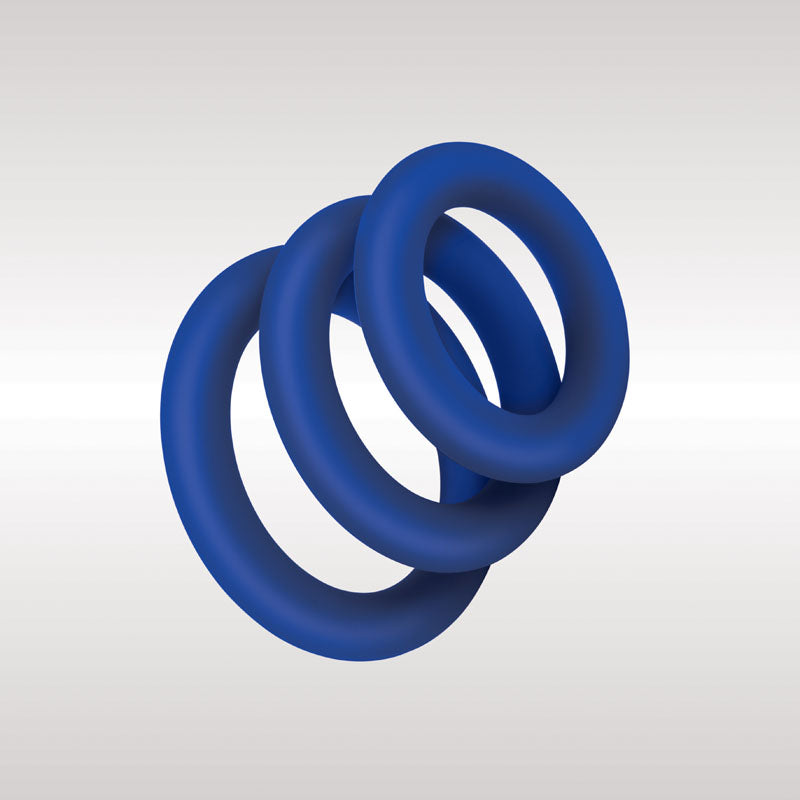 Zolo Extra Thick Silicone Cock Rings 3 Pack Blue Thick Cock Rings Set Of 3 Sizes