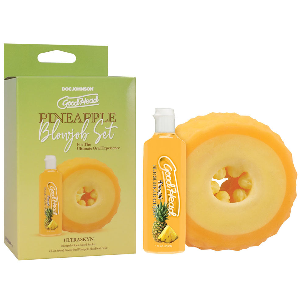 Good Head Pineapple Blowjob Set Pineapple Stroker With Pineapple Flavoured Lubricant 30 Ml Bottle