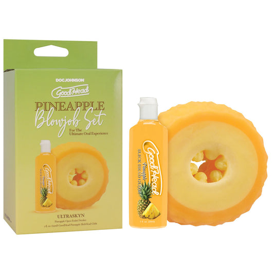 Good Head Pineapple Blowjob Set Pineapple Stroker With Pineapple Flavoured Lubricant 30 Ml Bottle