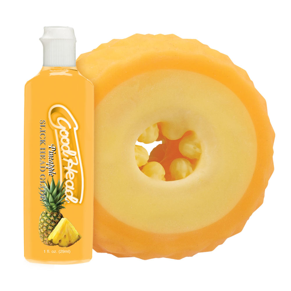 Good Head Pineapple Blowjob Set Pineapple Stroker With Pineapple Flavoured Lubricant 30 Ml Bottle