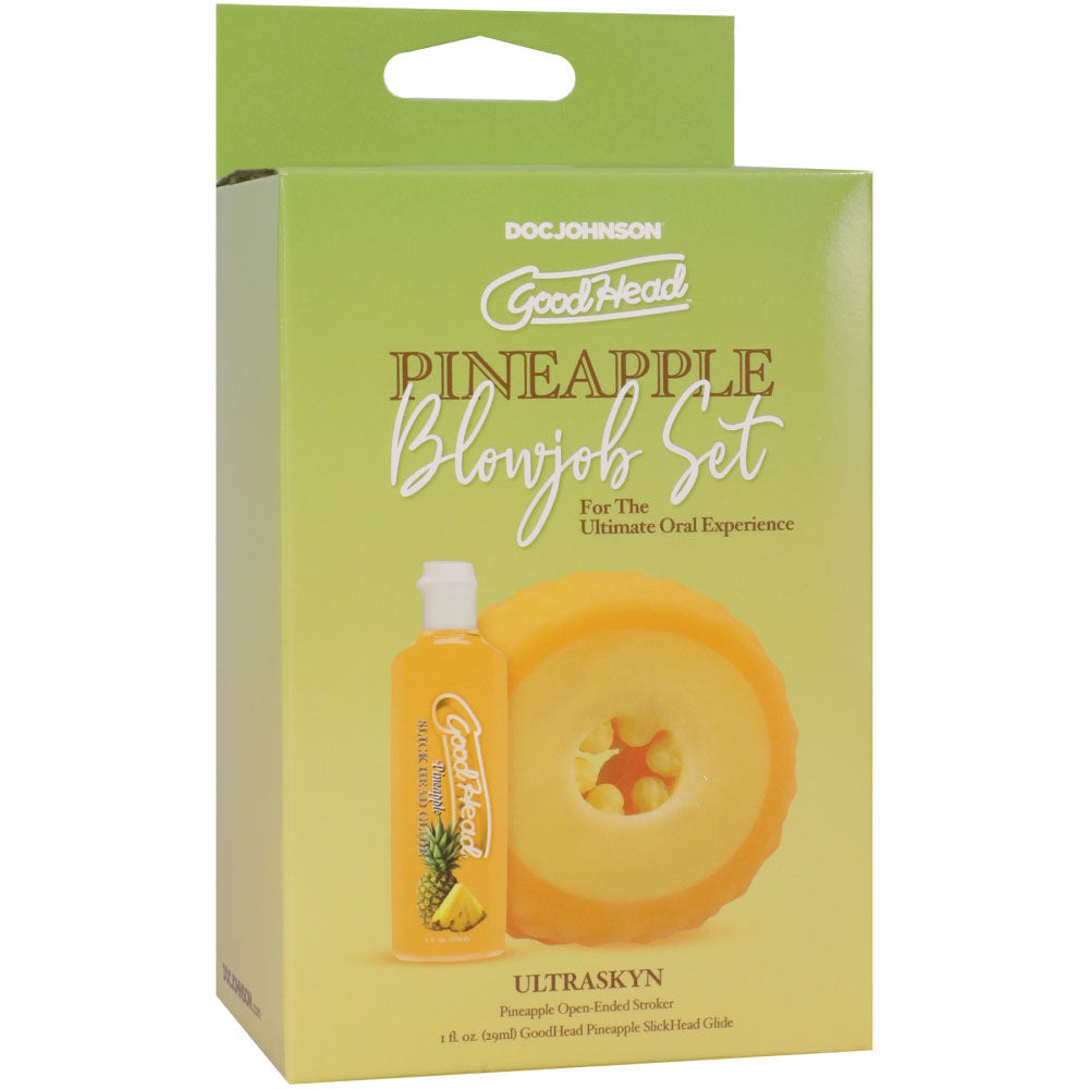 Good Head Pineapple Blowjob Set Pineapple Stroker With Pineapple Flavoured Lubricant 30 Ml Bottle