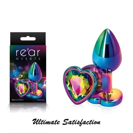 Rear Assets Multicolour Metal Butt Plug Heart