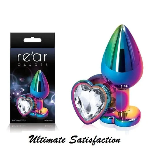 Multicolor Heart Medium Butt Plug