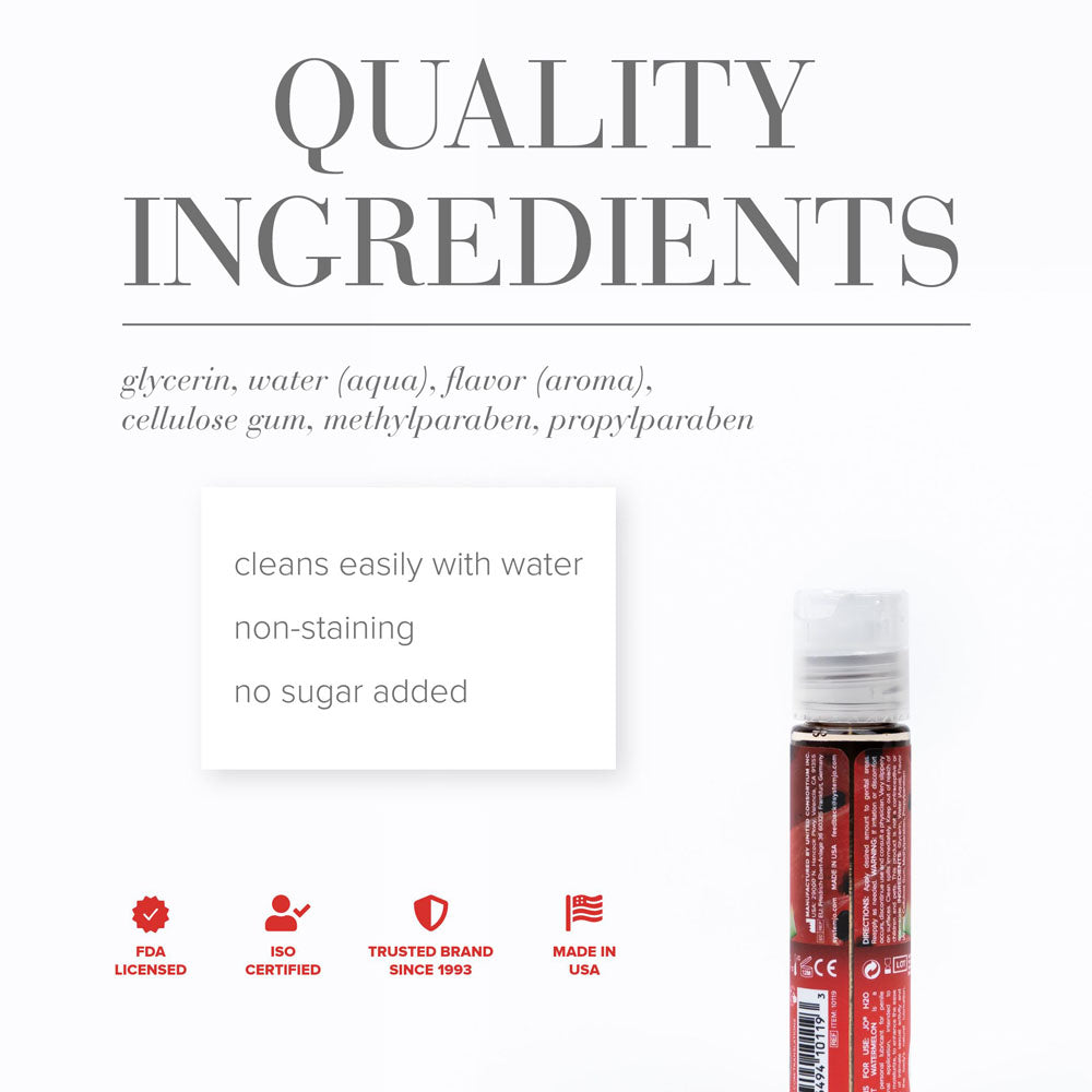 Jo H2 O Succulent Watermelon Lube 30 M L Watermelon Flavoured Water Based Lubricant 30 Ml Bottle