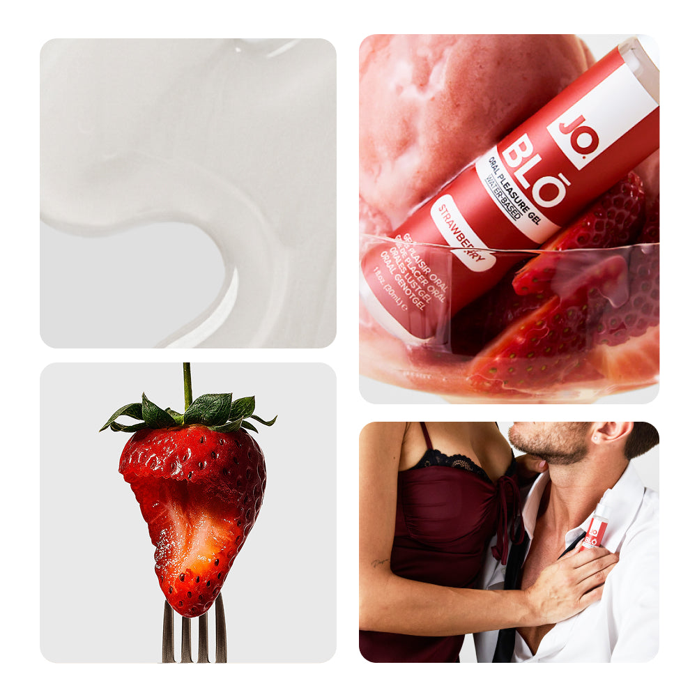 Jo Blo Strawberry Strawberry Flavoured Oral Pleasure Gel 30 Ml Bottle