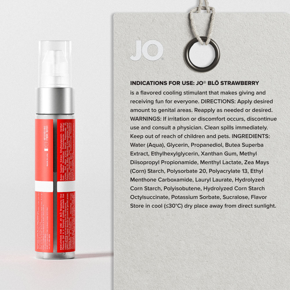 Jo Blo Strawberry Strawberry Flavoured Oral Pleasure Gel 30 Ml Bottle