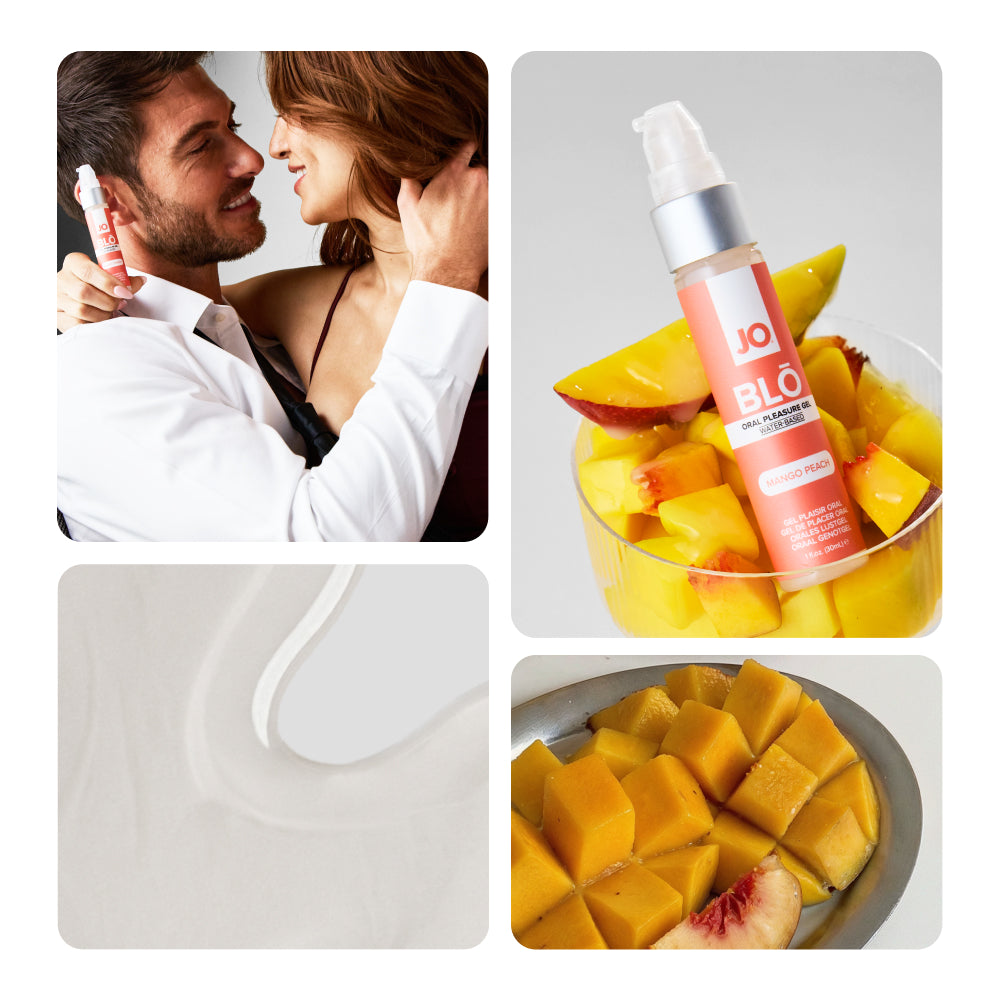 Jo Blo Mango Peach Mango Peach Flavoured Oral Pleasure Gel 30 Ml Bottle