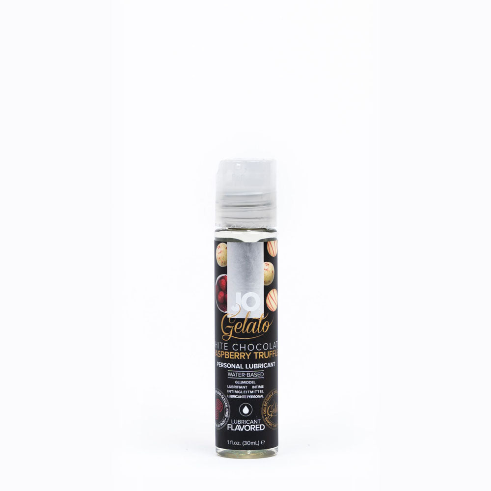 Jo Gelato White Chocolate Raspberry Lube 30 M L White Chocolate Raspberry Flavoured Water Based Lubricant 30 Ml Bottle