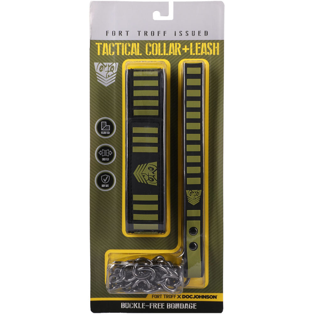 Fort Troff Tactical Collar & Leash Black/Green Restraint