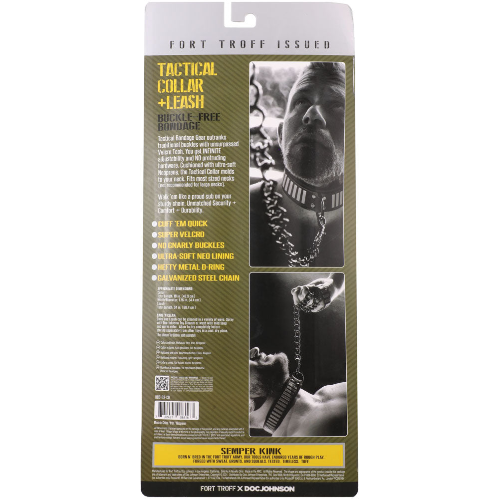 Fort Troff Tactical Collar & Leash Black/Green Restraint