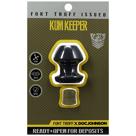Fort Troff Kum Keeper Small Black Small Hollow Butt Plug With Removeable Stopper