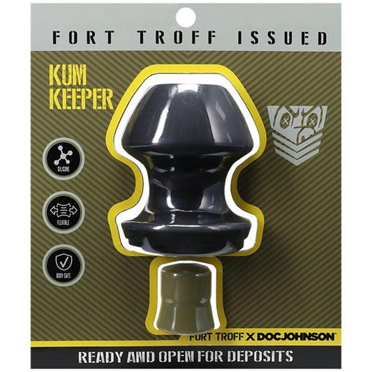 Fort Troff Kum Keeper Large Black Large Hollow Butt Plug With Removeable Stopper