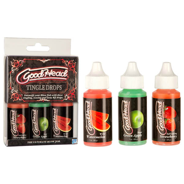 Goodhead Tingle Drops Oral Sex Gels Pack Of 3 Flavoured 29 Ml Bottles