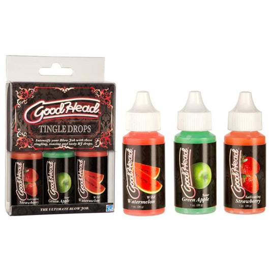 Goodhead Tingle Drops Oral Sex Gels Pack Of 3 Flavoured 29 Ml Bottles