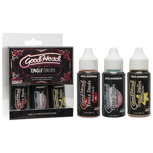 Good Head Tingle Drops Cherry, Cotton Candy & French Vanilla 3 Pack