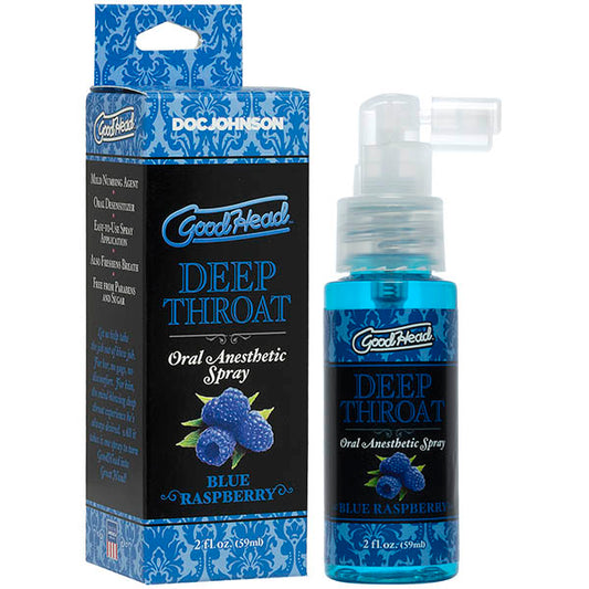 Good Head Deep Throat Spray Blue Raspberry Flavoured Deep Throat Spray 59 Ml Bottle