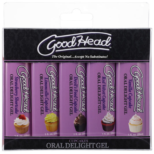 Good Head Oral Delight Gel Cupcakes Flavoured Oral Gels Set Of 5 X 30ml Bottles