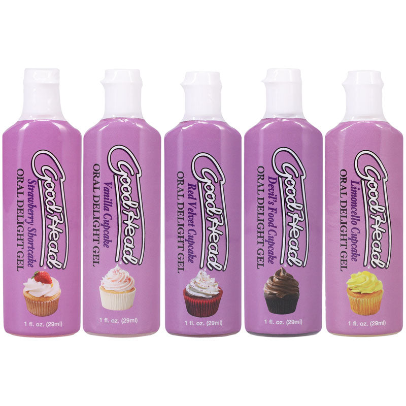 Good Head Oral Delight Gel Cupcakes Flavoured Oral Gels Set Of 5 X 30ml Bottles