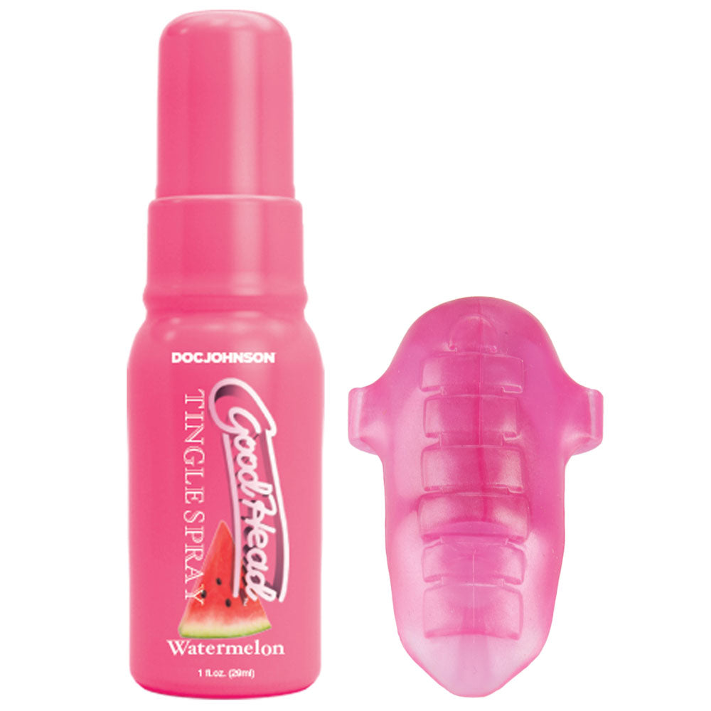 Good Head Pussy Pleasure Party Kit Watermelon Good Head Tingle Spray And Vibrating Tongue Ring