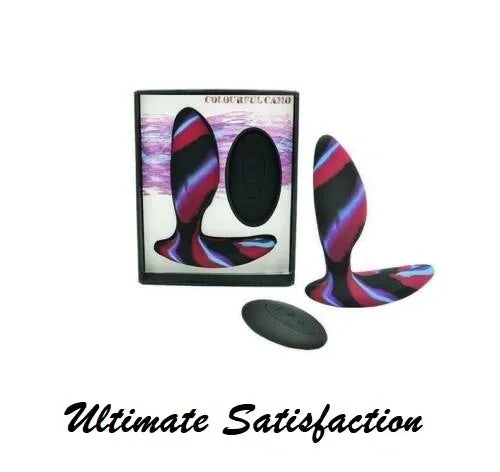 Colourful Camo Idylic Remote Control Butt Plug