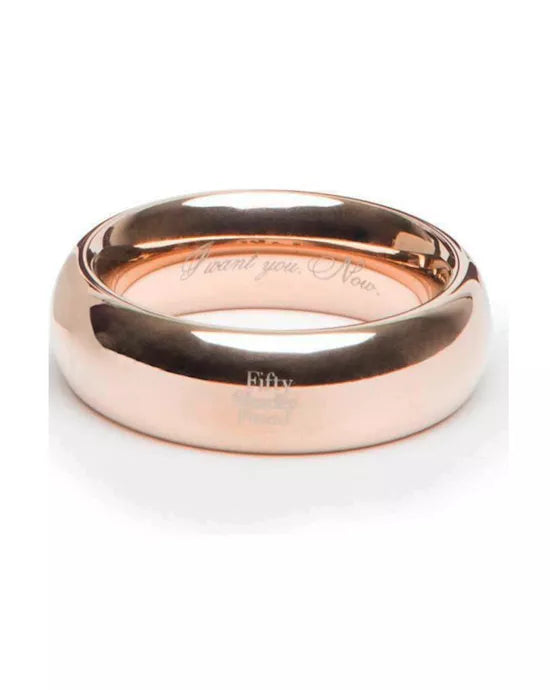Fifty Shades Freed I Want You Now Steel Love Ring Gold Finish