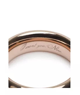 Fifty Shades Freed I Want You Now Steel Love Ring Gold Finish