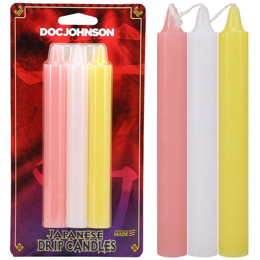 Japanese Drip Candles Light Light Coloured 3 Pack