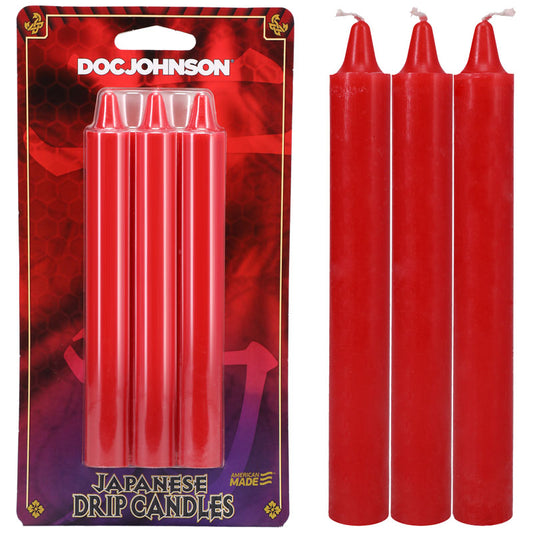 Japanese Drip Candles Red Red 3 Pack
