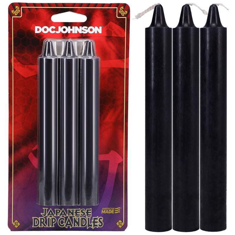 Japanese Drip Candles Black Black 3 Pack