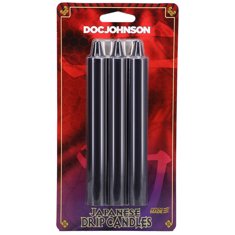 Japanese Drip Candles Black Black 3 Pack
