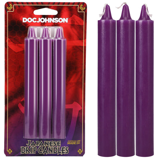 Japanese Drip Candles Purple Purple 3 Pack