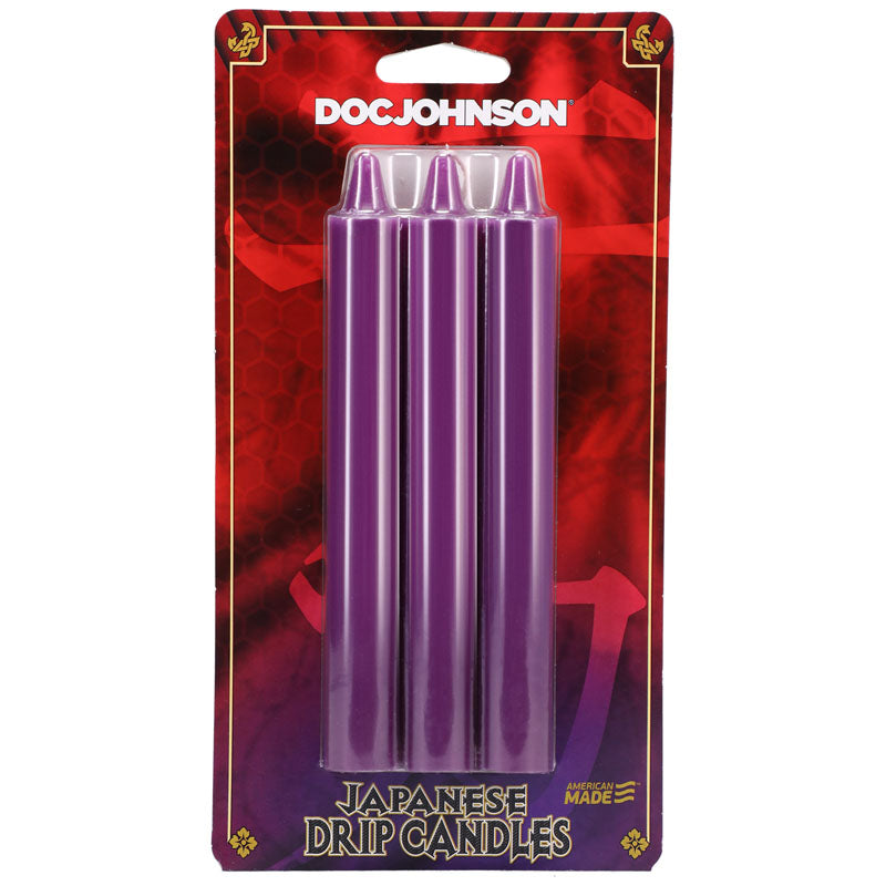 Japanese Drip Candles Purple Purple 3 Pack