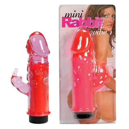 Mini Rabbit Vibe Hot Pink 12.7 Cm (5'') Vibrator With Rabbit Clit Stimulator