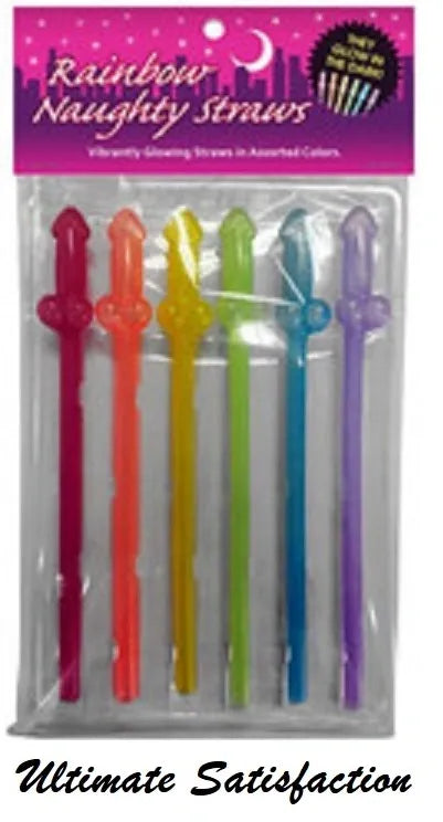 Glow in the dark penis straws